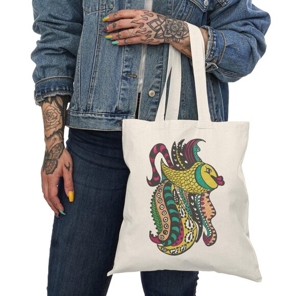 Fish Small Tote Bag by Momma Balisti - Reusable Canvas Bag @MommaBalisti - Picture 5 of 5